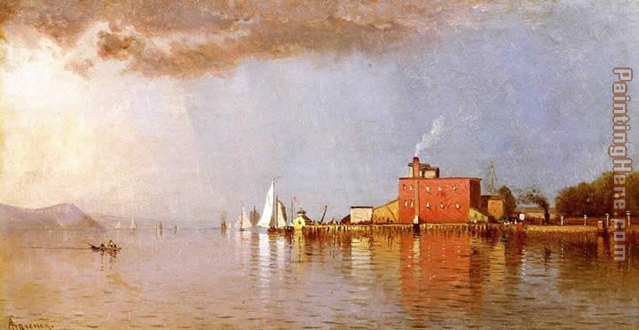 Along the Hudson painting - Alfred Thompson Bricher Along the Hudson art painting